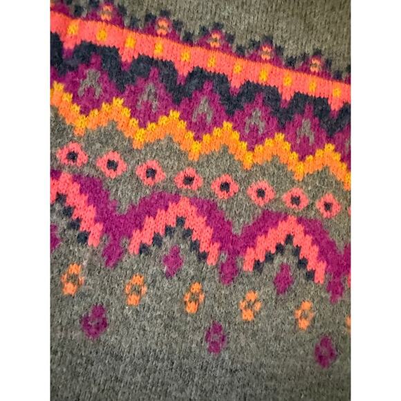 Lou & Grey for Loft wool blend fair isle sweater womens M - Picture 7 of 9